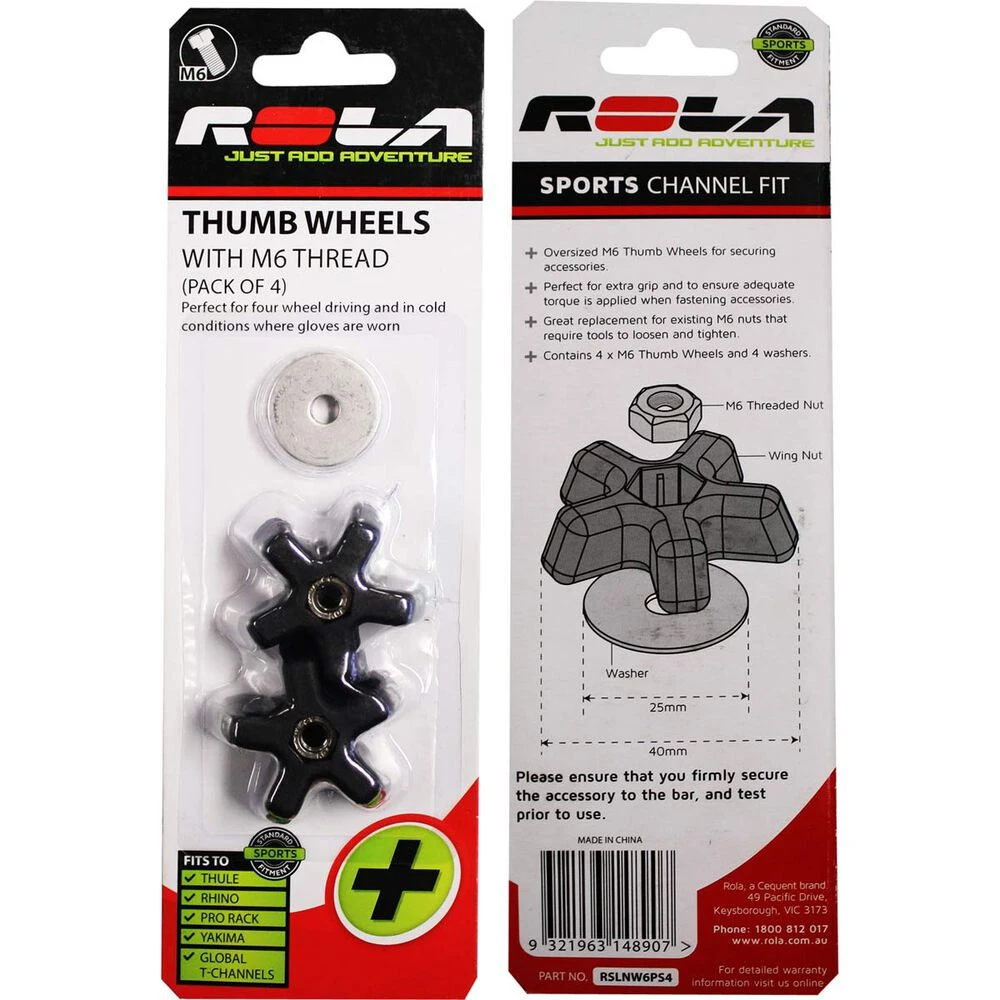Rola Thumb Wheels - M6, 4 Pack, RSLNW6PS4 4 Rola Thumb Wheels - M6, 4 Pack, RSLNW6PS4 - Image 2